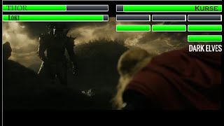 Thor and Loki Vs Kurse and Dark Elves With Healthbars [upl. by Sirc558]