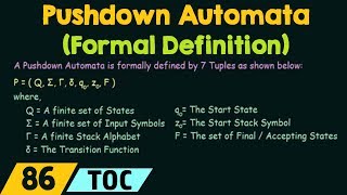 Pushdown Automata Formal Definition [upl. by Eseuqcaj]