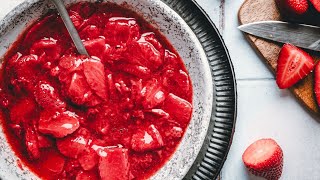 Strawberry Compote Recipe Just 3 ingredients  a dash of salt [upl. by Letsyrk568]