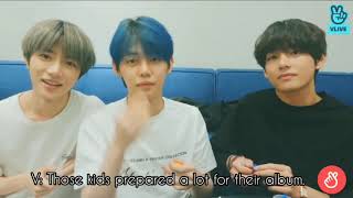 Eng subTaehyung joined TXT Beomgyu and Yeonjun at v live [upl. by Cordelie350]