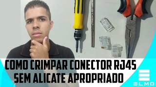 Como montarcrimpar cabo de rede RJ45 COM ALICATE NORMAL Jeitinho Brasileiro  TecElmo [upl. by Rollins]