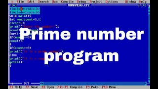 prime number program in C [upl. by Jeremy829]