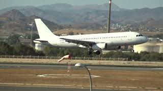 Avion Express Airbus 320 LYNVJ Landing Malaga LEMG [upl. by Kerman]