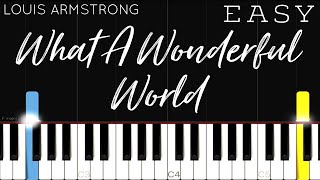 Louis Armstrong  What A Wonderful World  EASY Piano Tutorial [upl. by Nata9]