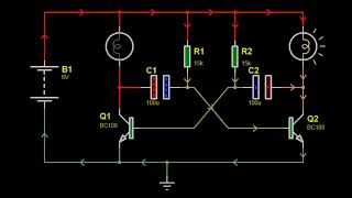 Astable Multivibrator using Transistor Animation [upl. by Horodko]