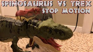 Jurassic park 3 Trex vs Spinosaurus stop motion [upl. by Zandt920]