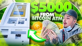 Withdrawing 5000 CASH from a BITCOIN ATM  Turning Bitcoin into Cash [upl. by Hourihan617]