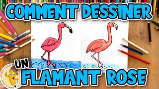 Comment dessiner un FLAMANT ROSE étape par étape  Dessin Pour Enfant [upl. by Aelc485]