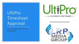 UltiPro Tutorial Timesheet Approval [upl. by Ulita]