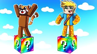 SOBREVIVENDO 24 HORAS EM 1 BLOCO DE ARCOIRIS OP NO MINECRAFT [upl. by Krever537]