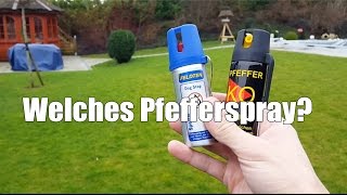 Welches Pfefferspray CS Gas  KO Spray Test [upl. by Helsa764]