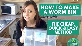 Easy DIY Worm Bin  How To Set Up A Home Vermicompost System [upl. by Farica]