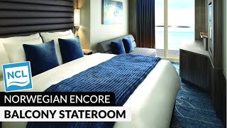 Norwegian Encore  Balcony Stateroom Full Walkthrough Tour amp Review  4K [upl. by Downes618]