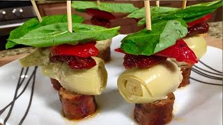 Antipasto Sausage Skewers  Football Finger Food [upl. by Moyer258]