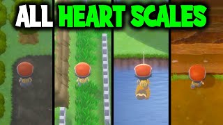 ALL HEART SCALE LOCATIONS ON POKEMON BRILLIANT DIAMOND AND SHINING PEARL [upl. by Eidroj]