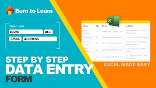 Very Easy Excel Data Entry Form   example [upl. by Etteinotna440]