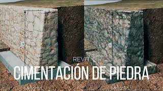 Como hacer cimentaciones de piedra  Revit [upl. by Runkle]