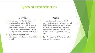 Types of Econometrics [upl. by Mcgean]