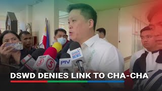 DSWD to probe tagging of cash aid in charter change push  ABSCBN News [upl. by Dragelin]