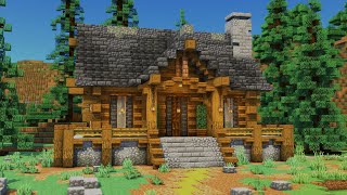 How to Build a Easy Log Cabin  Minecraft Tutorial [upl. by Acined]