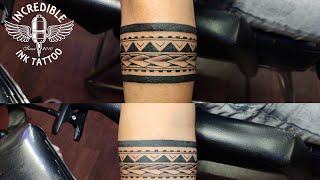 Maori Armband Tattoo  Timelapse [upl. by Keefer]