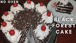 Perfect black forest cake without oven and decorating tools  Yummy black forest cake recipe [upl. by Elinor]