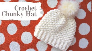 Crochet 1 Hour Chunky Beginner Beanie  Hat Tutorial [upl. by Kathlene]