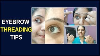 How To Do Self Eyebrow Threading At Home  Eyebrow Threading Tips In Telugu  Eyebrow Threading [upl. by Cohla382]