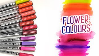 KARIN Brushmarker PRO FLOWER COLOURS Set Tutorial [upl. by Latoyia697]