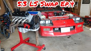 Installing my BUILT 53 LS in my 91 Camaro 3rd Gen LS Swap ep4 [upl. by Lesnah468]