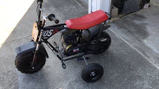 Homemade Training Wheels for Mini Bike [upl. by Gav495]