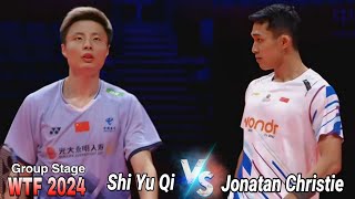 Shi Yu Qi vs Jonatan Christie  Group Stage WTF 2024 [upl. by Paza855]