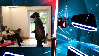 Tubbo Masters Beat Saber w Ranboo [upl. by Daukas71]