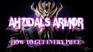 Skyrim DragonBorn Ahzidals Armor  How to get every piece [upl. by Mehs403]