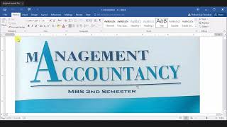 Unit 1 PART1 Management Accounting MBS Second Semester by Prakash Tamrakar [upl. by Asetal6]