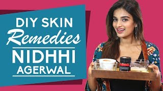 Nidhhi Agerwal reveals her skin care routine secrets  Home Remedies  Pinkvilla  Fashion [upl. by Naols795]