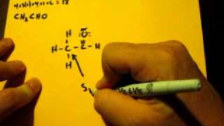 Lewis Dot Structure of CH3CHO ethanal [upl. by Leirbma]