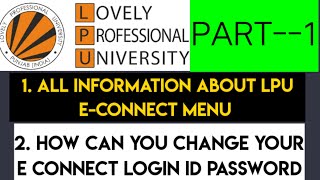 information about Lpu econnect my account menu and how can you change your login password [upl. by Ettevahs]