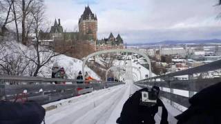 Toboggan Slide Quebec City  Carnaval de Quebec  Winter in Quebec City [upl. by Jemimah]