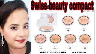 Swiss beauty matte compact powder review only for Rs 250  Stay beautiful with SHAVI [upl. by Gnanmos72]