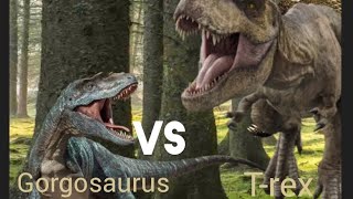 Trex vs Gorgosaurus Dino battle [upl. by Arracat]