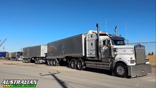 Kenworth T909 Kenworth T609 and Western Star taking off [upl. by Alba]