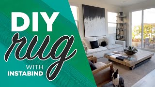 How to easily bind carpet flooring to create a large area rug with instabind  rug hack  DIY [upl. by Berna]