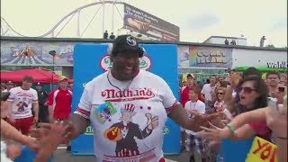 Badlands Booker Busts A Move At The 2015 Nathans Hot Dog Eating Contest  ESPN Archives [upl. by Eznyl]