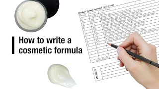 How to write a cosmetic formula [upl. by Coucher]