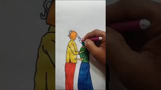 😍Cute family drawing couple 🥰 cute family drawing couple youtube viral shorts [upl. by Artened]