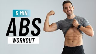 5 Min Abs Workout At Home No Equipment [upl. by Sordnaxela]