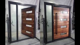 Wooden Front Pivot Doors Contemporary Architecture by Rhino Steel Door [upl. by Travus]