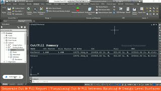 Cut amp Fill Report in Civil 3D  Visualising Cut amp Fill between Existing amp Design Surfaces [upl. by Ruhtra]