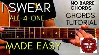 All 4 One  I SWEAR Chords Guitar Tutorial for Acoustic Cover [upl. by Einnahpets929]